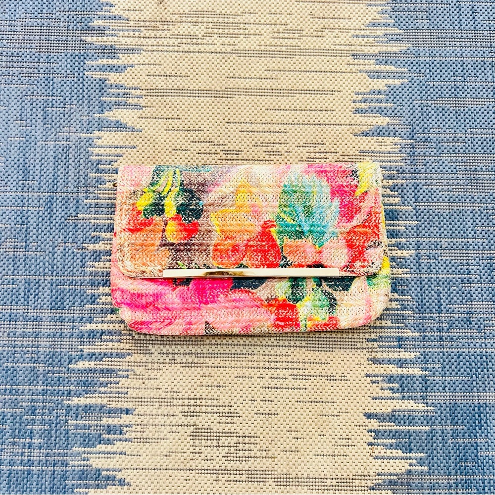 Vintage Floral Clutch in Pink, Green, Yellow, Blue